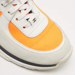 Chanel Tricolor Leather and Neoprene CC High Top Sneakers Size 41