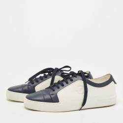Chanel  Blue/White Rubber and Leather CC Trainer Low Top Sneakers Size 42