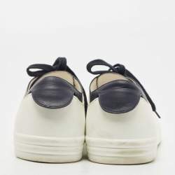 Chanel  Blue/White Rubber and Leather CC Trainer Low Top Sneakers Size 42