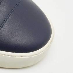 Chanel  Blue/White Rubber and Leather CC Trainer Low Top Sneakers Size 42
