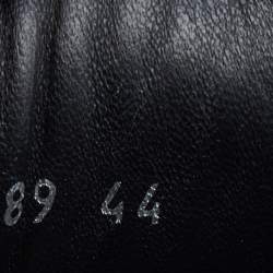 Chanel Black Leather CC Cap Toe Low Top Sneakers Size 44