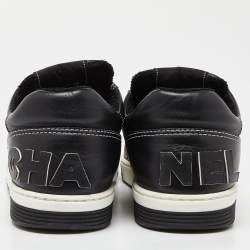 مملوكة مسبقًا Chanel Black Perforated Leather Logo Low Top Sneakers Size 42