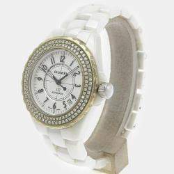 Chanel White Ceramic J12 H0970 Automatic Men's Wristwatch 38 mm