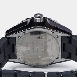 Chanel Black Ceramic Stainless Steel Rubber J12 H0684 Men's Wristwatch 39 mm