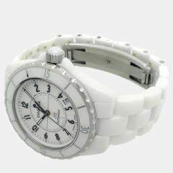 Chanel White Ceramic J12 H0970 Automatic Men's Wristwatch 38 mm