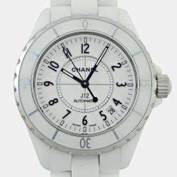 Chanel White Ceramic J12 H0970 Automatic Men's Wristwatch 38 mm