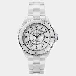 Chanel White Ceramic J12 H5700 Automatic Men's Wristwatch 38 mm