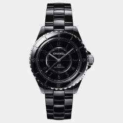 Chanel Black Ceramic J12 H6185 Automatic Men's Wristwatch 38 mm
