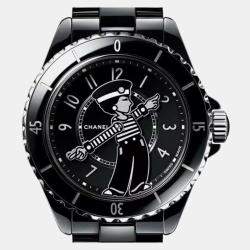 Chanel Black Ceramic J12 H7609 Automatic Men's Wristwatch 38 mm