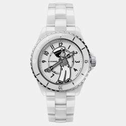 Chanel White Ceramic J12 H7481 Automatic Men's Wristwatch 38 mm