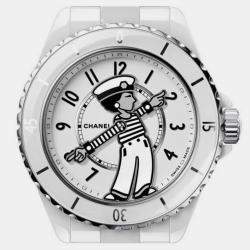 Chanel White Ceramic J12 H7481 Automatic Men's Wristwatch 38 mm