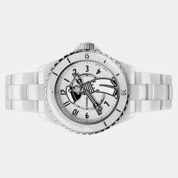 Chanel White Ceramic J12 H7481 Automatic Men's Wristwatch 38 mm