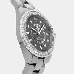 Pre Owned Chanel J12 H2566 Automatic Black Diamonds Ceramic Women’s Wristwatch 38mm