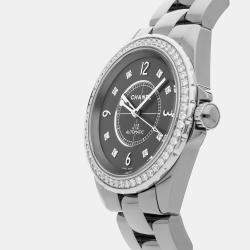 Pre Owned Chanel J12 H2566 Automatic Black Diamonds Ceramic Women’s Wristwatch 38mm