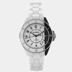 Pre Owned Chanel J12 Paradox H6515 Automatic Black/White Ceramic Men's Wristwatch 39 mm
