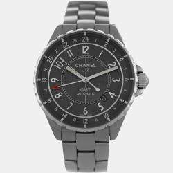 Pre Owned Chanel J12 H3099 Automatic Grey Ceramic Stainless Steel Men's Wristwatch 41 mm