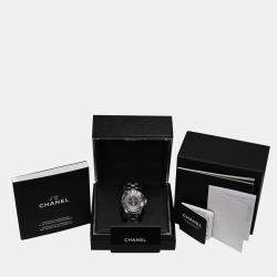 Pre Owned Chanel J12 H3099 Automatic Grey Ceramic Stainless Steel Men's Wristwatch 41 mm