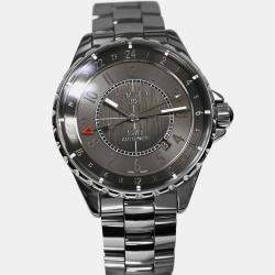 Pre Owned Chanel J12 H3099 Automatic Grey Ceramic Stainless Steel Men's Wristwatch 41 mm