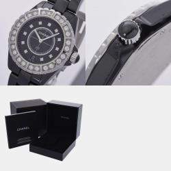 Chanel Black Diamond Ceramic  J12 H2428 Quartz Men's Wristwatch 38 mm