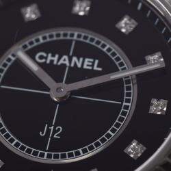 Chanel Black Diamond Ceramic  J12 H2428 Quartz Men's Wristwatch 38 mm