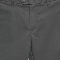 Pre Owned بنطال تشارلز تايرويت غاباردين رمادي غامق بقصة ضيقة للغاية مقاس صغير