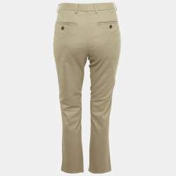 مملوكة مسبقًا بنطال تشارلز تايرويت غاباردين قطني بيج غامق بقصة ضيقة للغاية مقاس صغير