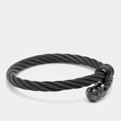 Pre Owned Charriol Alor Stainless Steel Gunmetal Tone Bracelet