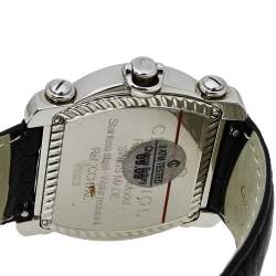 Pre Owned Charriol Black Stainless Steel & Leather Actor CCHTXL Men's Wristwatch 42 mm