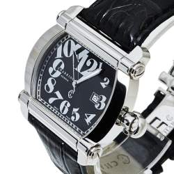 Pre Owned Charriol Black Stainless Steel & Leather Actor CCHTXL Men's Wristwatch 42 mm