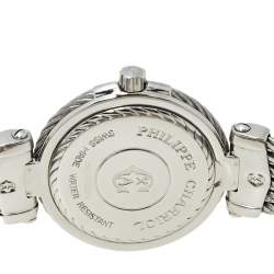 Pre Owned Philippe Charriol Blue 18K Yellow Gold & Stainless Steel 55.97.2379 Men's Wristwatch 33 mm