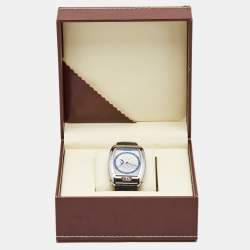 Charriol Silver White Stainless Steel Crocodile Leather Limited Edition Moonphase MD52.791.001 Men's Wristwatch 37 mm