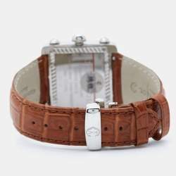 Pre Owned Charriol Silver Stainless Steel Crocodile Leather Actor Ref. CCHXL Men's Wristwatch 39 mm