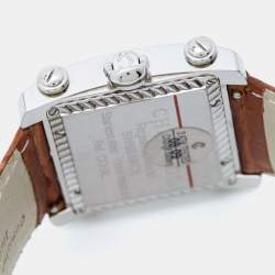 Pre Owned Charriol Silver Stainless Steel Crocodile Leather Actor Ref. CCHXL Men's Wristwatch 39 mm