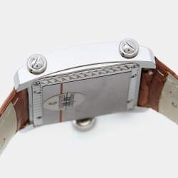 Pre Owned Charriol Silver Stainless Steel Crocodile Leather Actor Ref. CCHXL Men's Wristwatch 39 mm