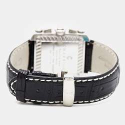 Pre Owned Charriol Silver Stainless Steel Crocodile Leather Actor Ref. CCHCXL Men's Wristwatch 35 mm