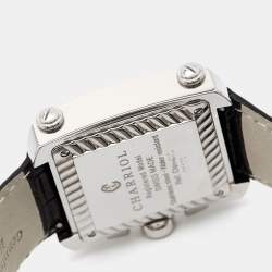 Pre Owned Charriol Silver Stainless Steel Crocodile Leather Actor Ref. CCHCXL Men's Wristwatch 35 mm