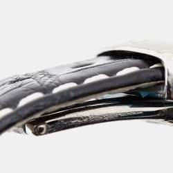 Pre Owned Charriol Silver Stainless Steel Crocodile Leather Actor Ref. CCHCXL Men's Wristwatch 35 mm