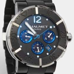 Chaumet Black PVD Coated Titanium Stainless Steel Rubber Class One W17291-45B Men's Wristwatch 45 mm 