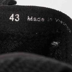 Pre Owned Chloe Nama Size 43 Black Knit Fabric and Suede Lace Up Sneakers