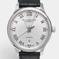 Pre Owned Chopard Silver Dial Stainless Steel Alligator Leather L.U.C 1937 Classic 168558-3001 Men's Wristwatch 42 mm