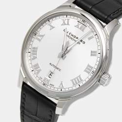 Pre Owned Chopard Silver Dial Stainless Steel Alligator Leather L.U.C 1937 Classic 168558-3001 Men's Wristwatch 42 mm