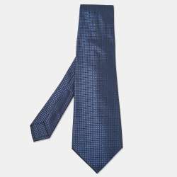 Chopard Dark Blue Patterned Silk Traditional Tie