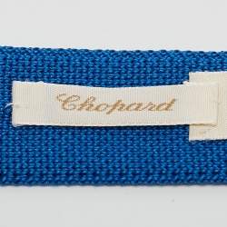 Chopard Blue Silk Knit Skinny Tie