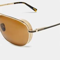 Pre Owned Chopard Brown/Gold Tone SCH C34 Aviator Sunglasses