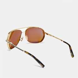 Pre Owned Chopard Brown/Gold Tone SCH C34 Aviator Sunglasses