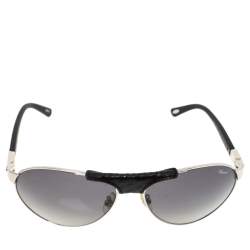 Chopard Black & Silver/ Grey Polarized SCH 931 Aviator Sunglasses