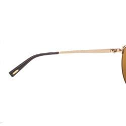 Pre Owned Chopard Gold Tone Titanium /Brown Leather SCHA12 Polarized Aviator Sunglasses