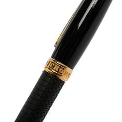 Pre Owned Chopard Racing Black Rubber Yellow Gold Plated Rollerball Pen