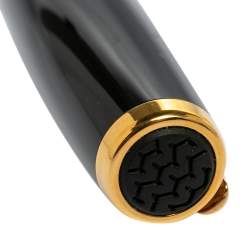 Pre Owned Chopard Racing Black Rubber Yellow Gold Plated Rollerball Pen