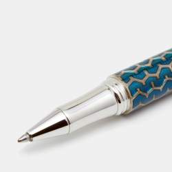 Pre Owned Chopard Blue Sterling Silver Racer Limited Edition Rollerball Pen